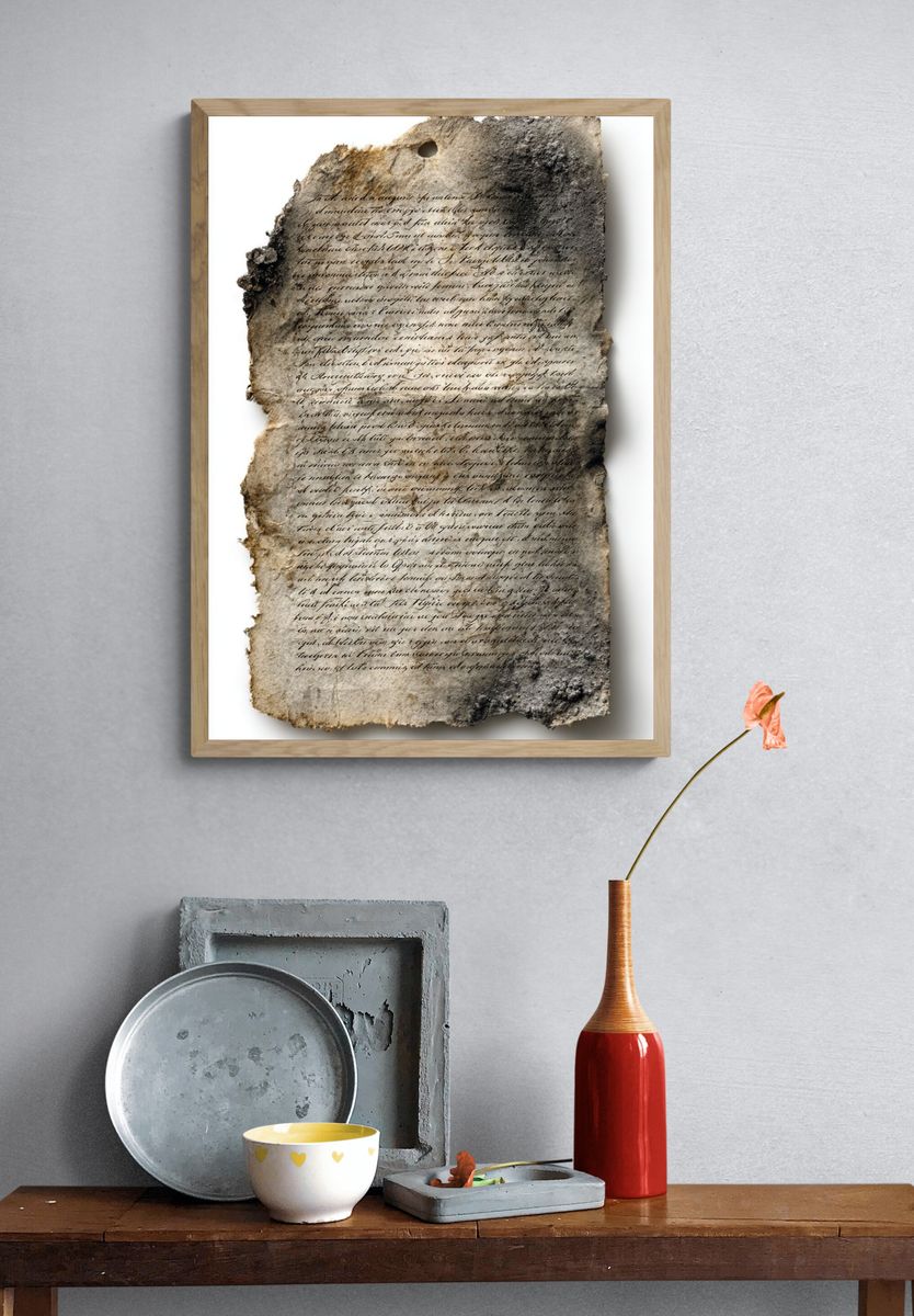Burnt Manuscript Texture Print. — room view 3