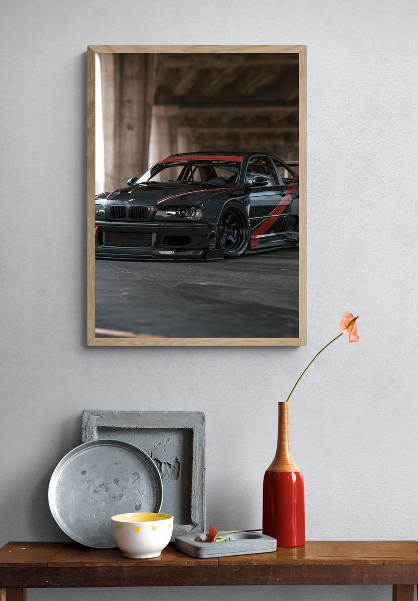 BMW Drift Car Photography Poster. — room view 3