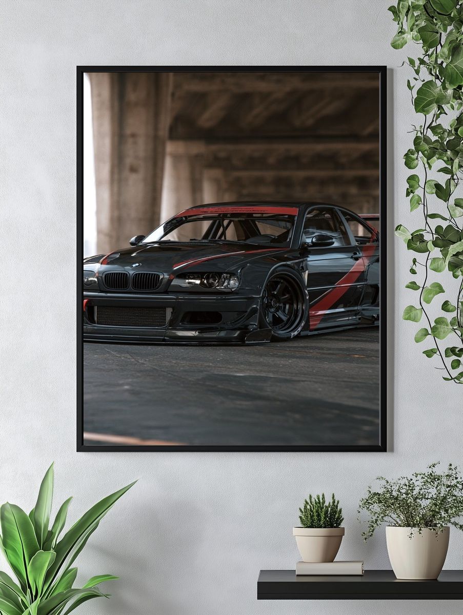 BMW Drift Car Photography Poster. — room view 4