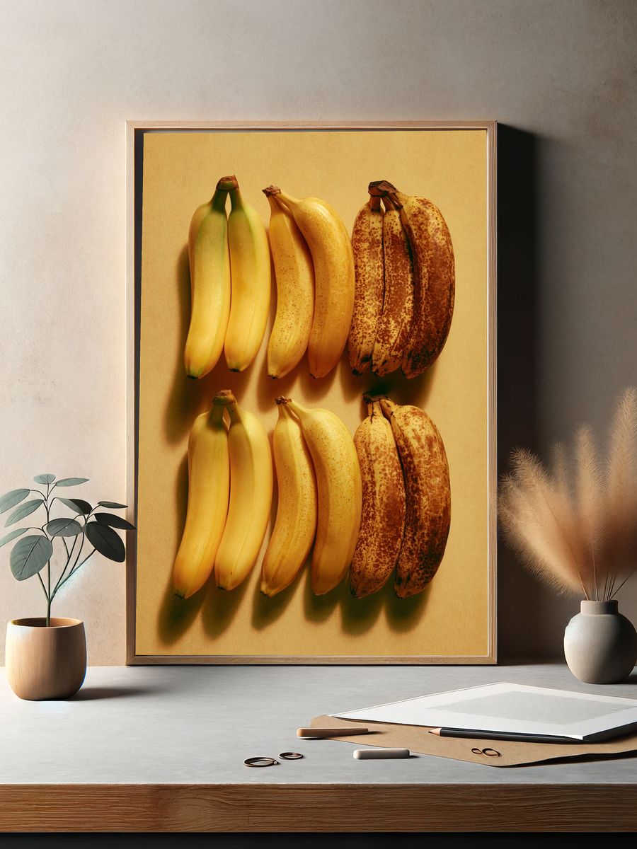 Banana Still Life Photography Poster. — room view 2