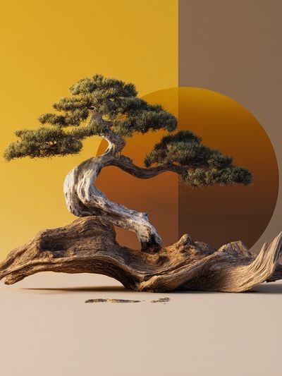 Bonsai Driftwood Minimalist Print. poster