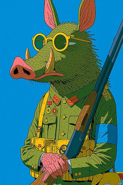 Boar Soldier Digital Art Print.