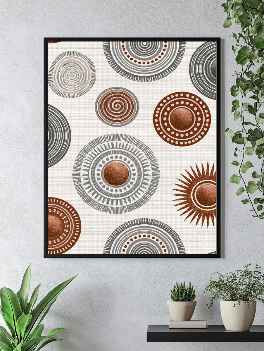 Boho Circle Pattern Print. — room view 4