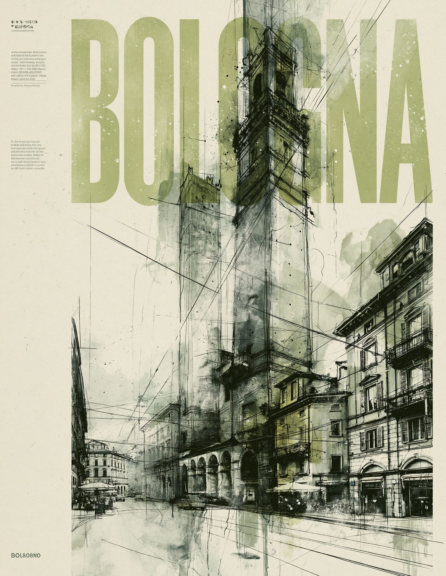 Bologna Urban Sketch Poster. poster detail