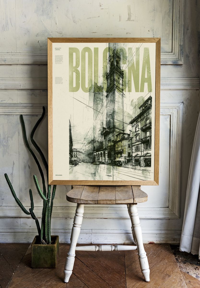Bologna Urban Sketch Poster. room preview