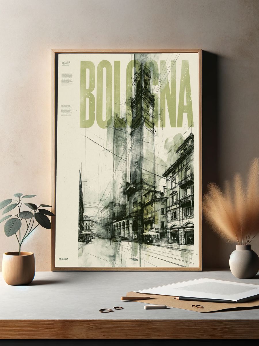 Bologna Urban Sketch Poster. — room view 2