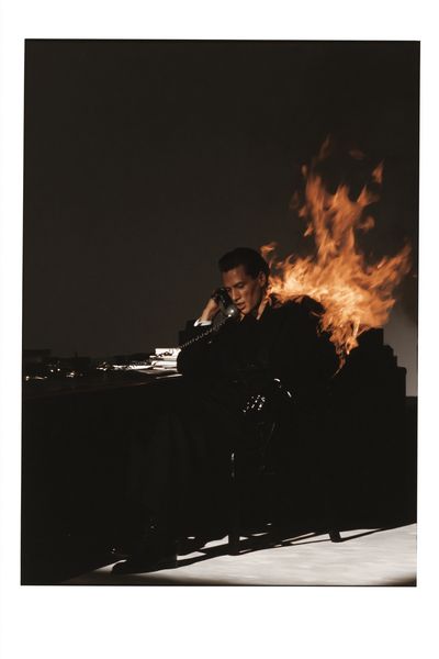 Burning Office Portrait Poster.