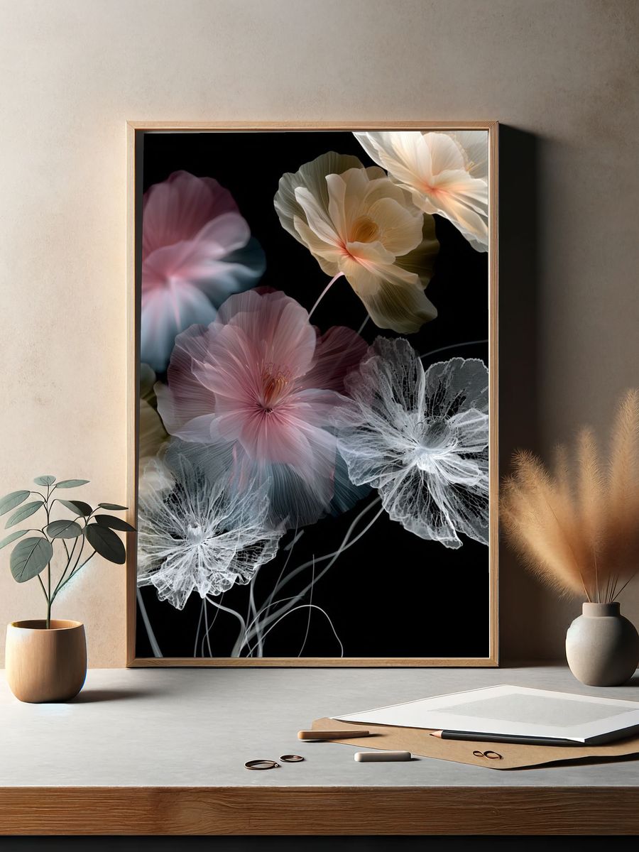 Ethereal Floral Bloom Print. — room view 2