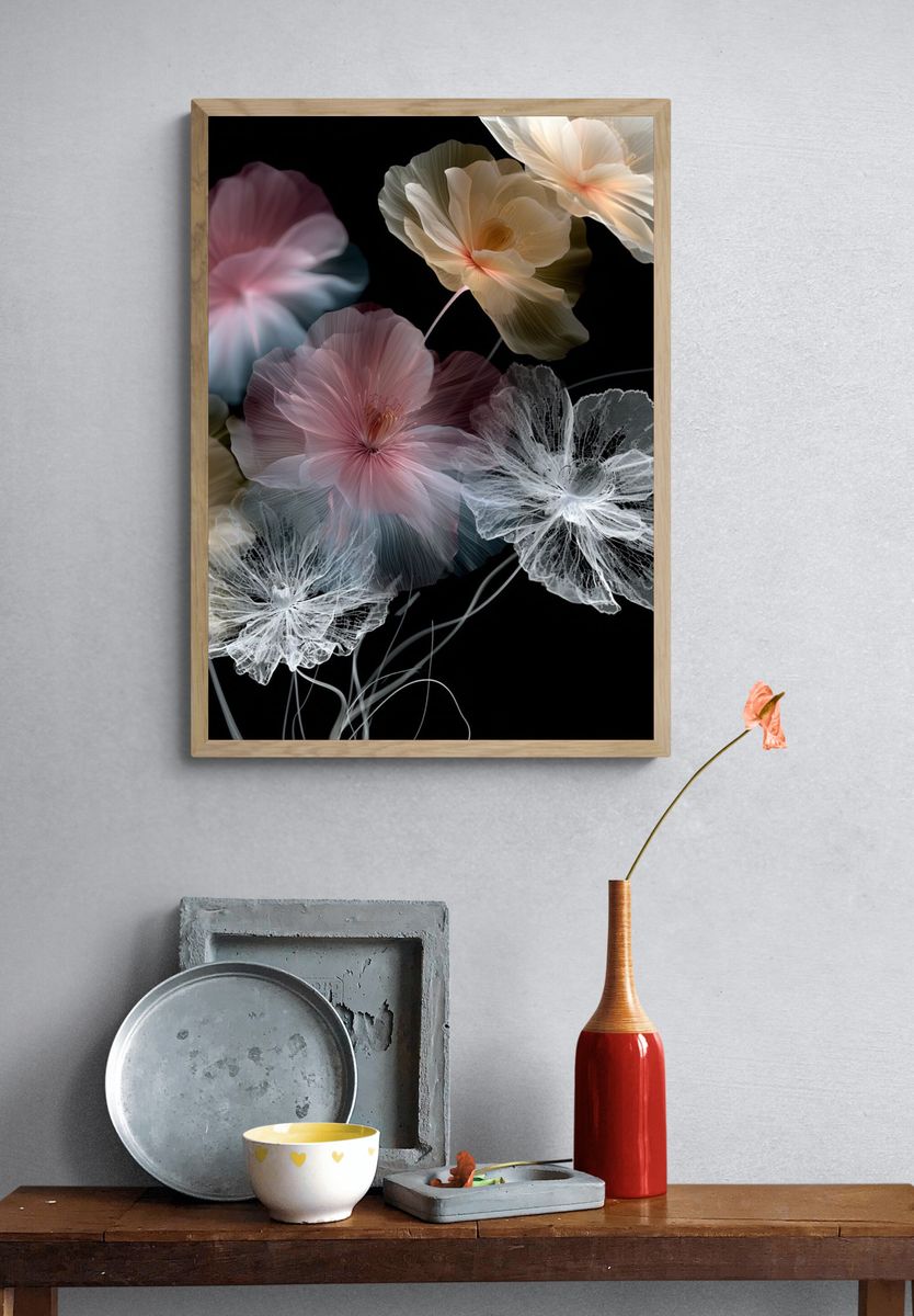Ethereal Floral Bloom Print. — room view 3