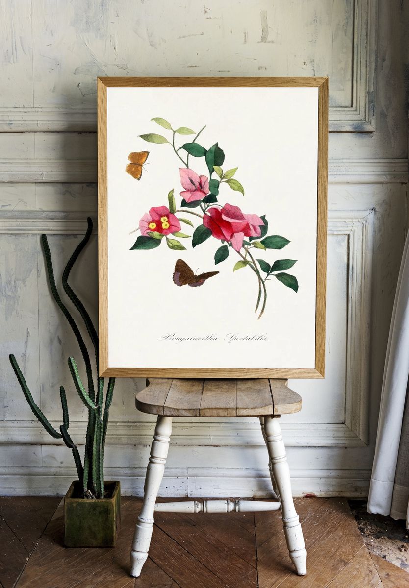 Bougainvillea flower painting. — room view 1