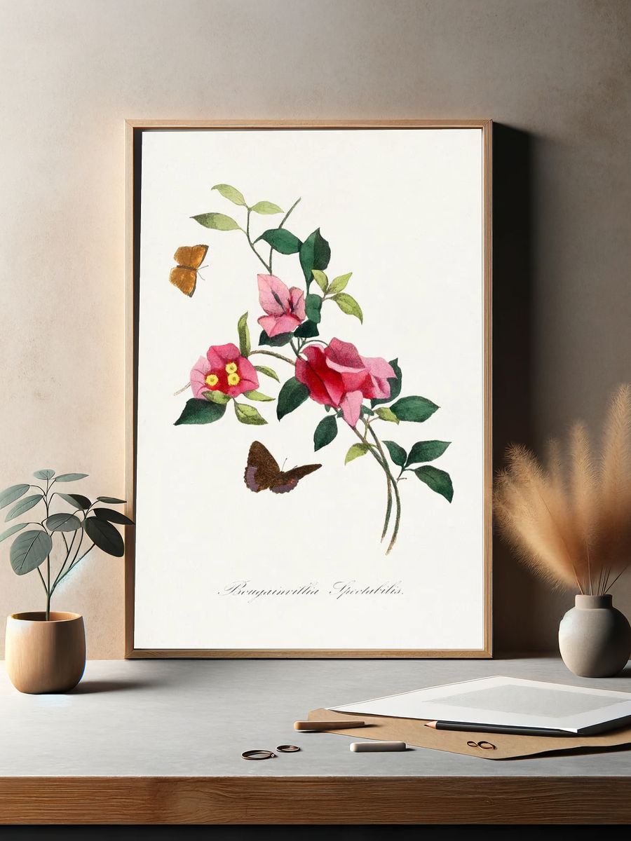 Bougainvillea flower painting. — room view 2