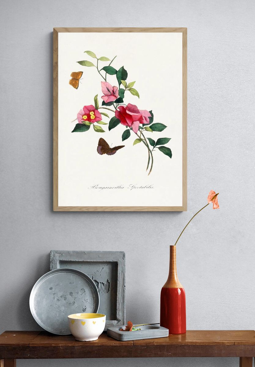 Bougainvillea flower painting. — room view 3