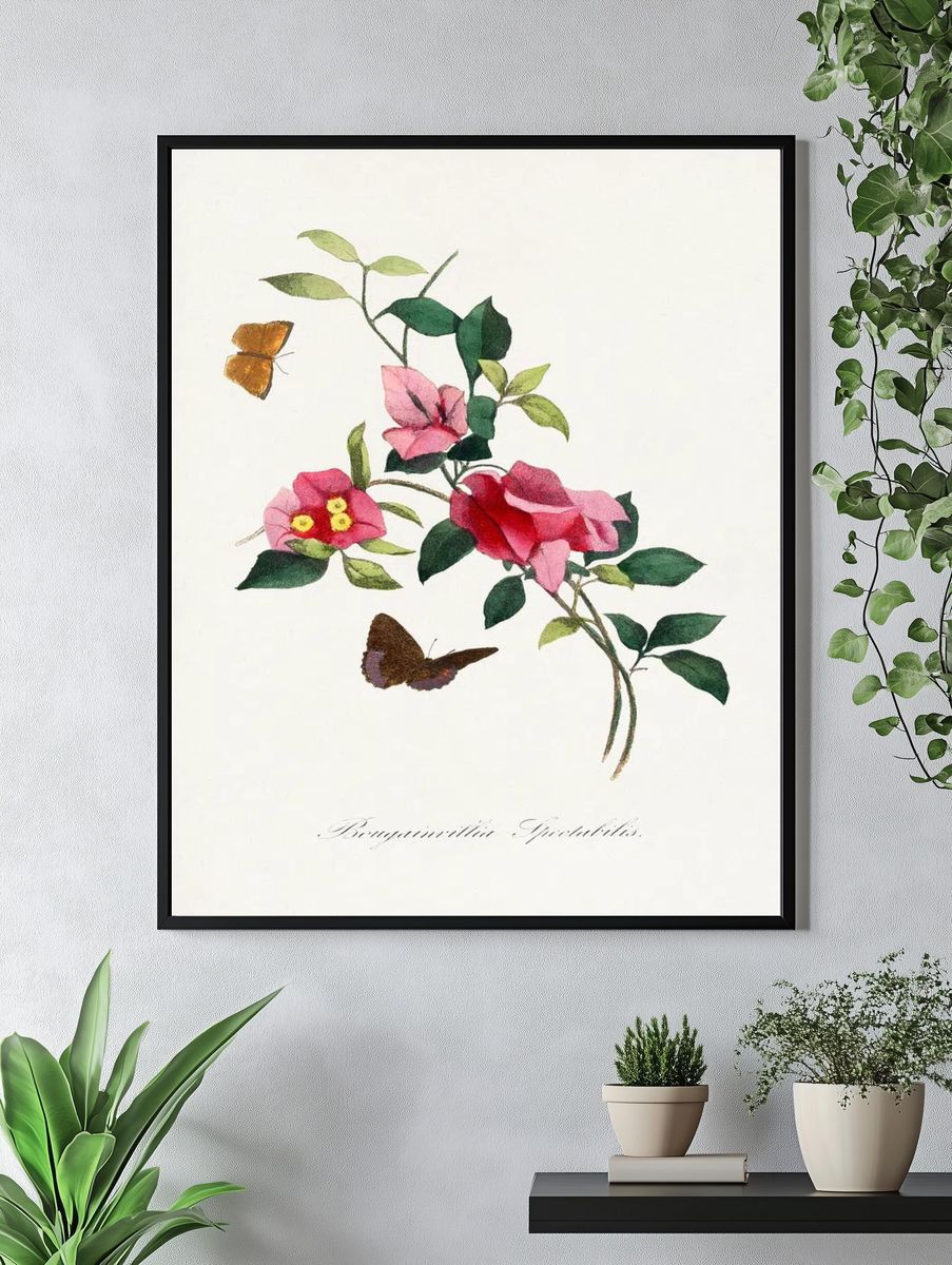 Bougainvillea flower painting. — room view 4