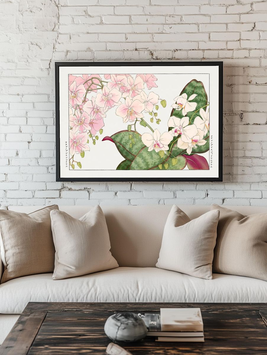 Vintage orchid flower, ukiyo e. — room view 1