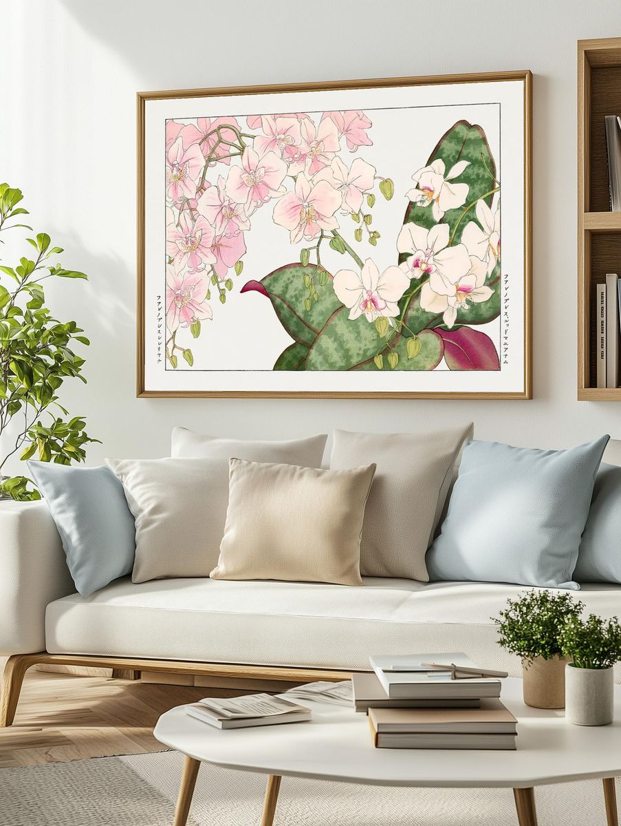 Vintage orchid flower, ukiyo e. — room view 2