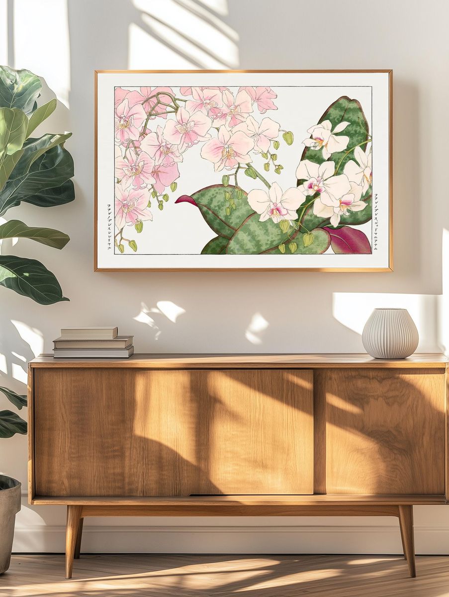 Vintage orchid flower, ukiyo e. — room view 3