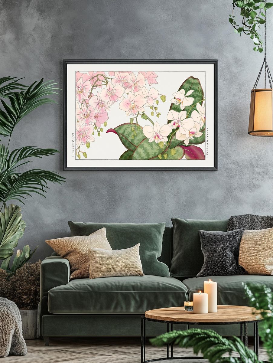 Vintage orchid flower, ukiyo e. — room view 4