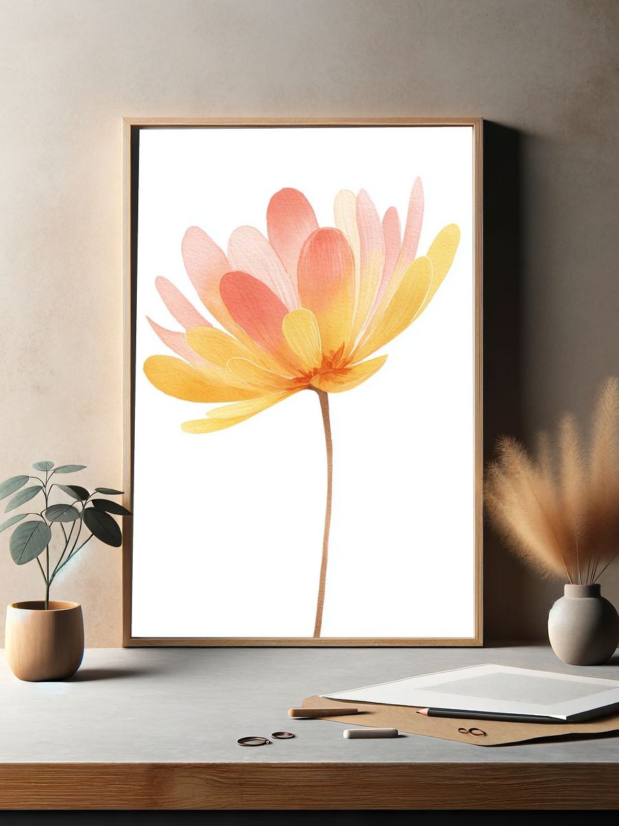 Soft Petal Bloom Watercolor Print. — room view 2