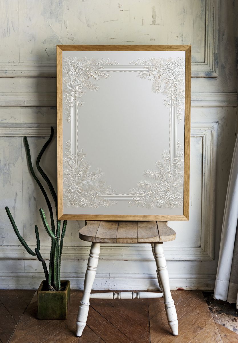 Pearl Floral Relief Poster. room preview