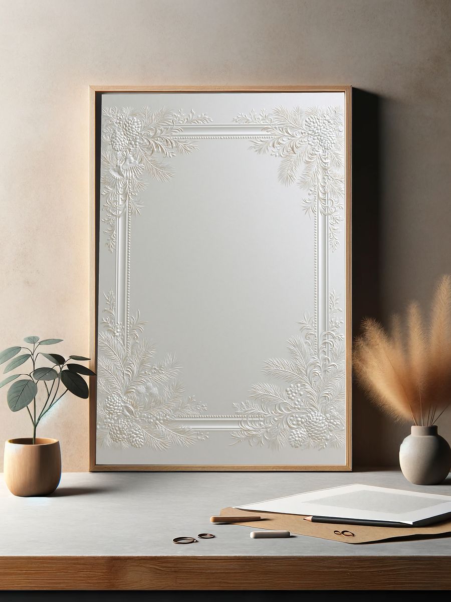 Pearl Floral Relief Poster. — room view 2