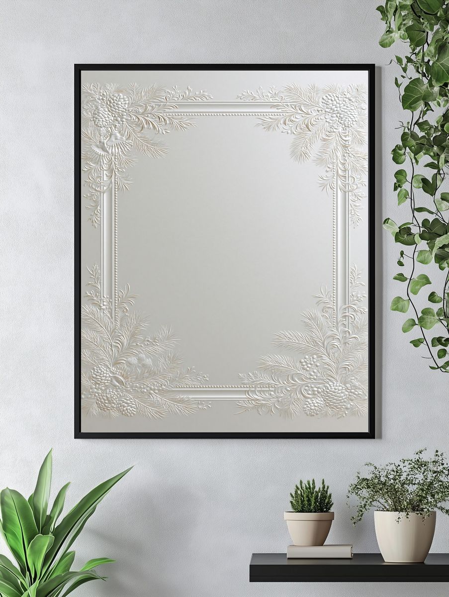 Pearl Floral Relief Poster. — room view 4