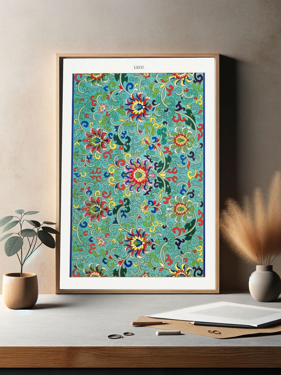 Flower pattern, Examples Chinese Ornament. — room view 2