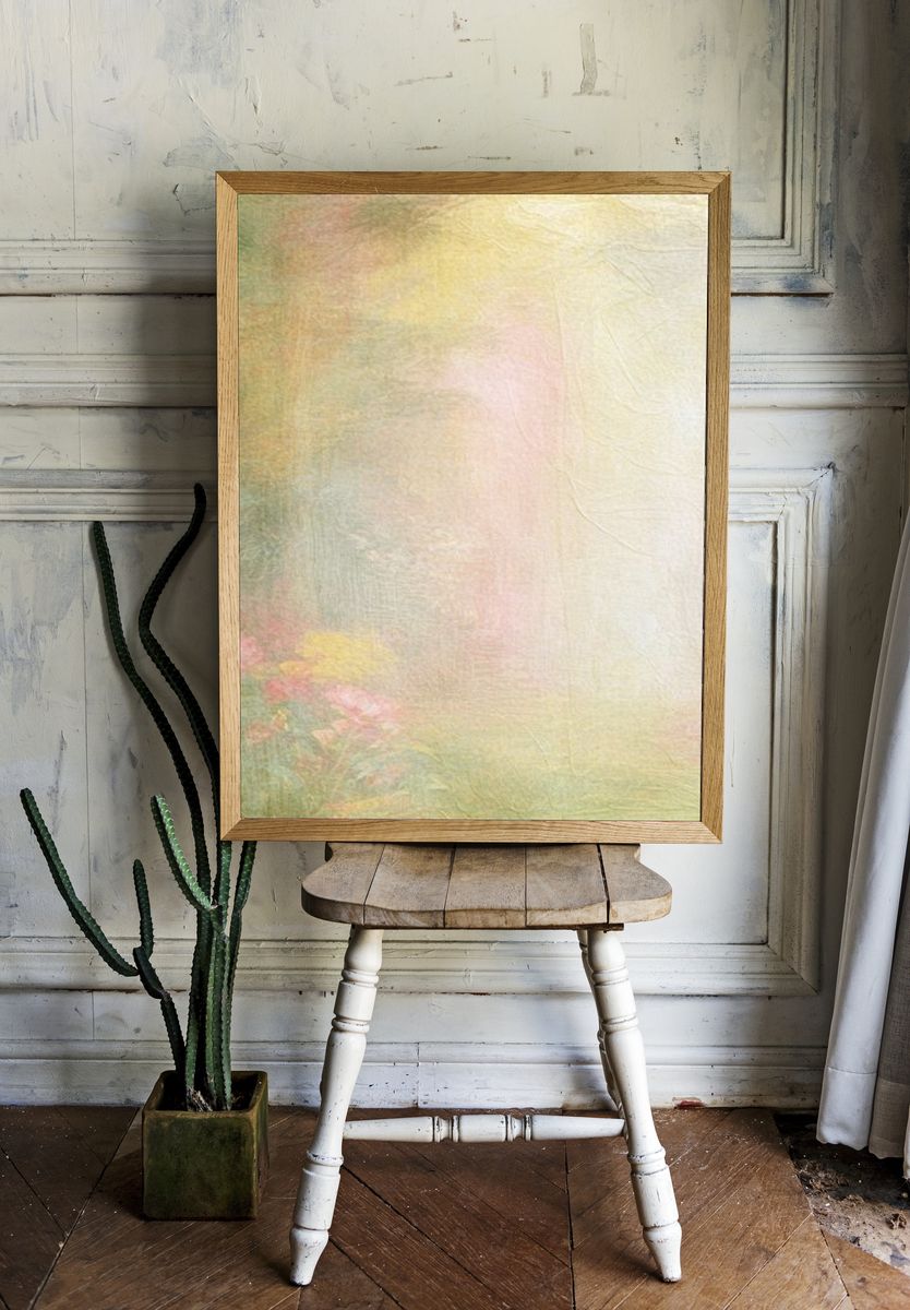 Pastel Floral Texture Print. — room view 1