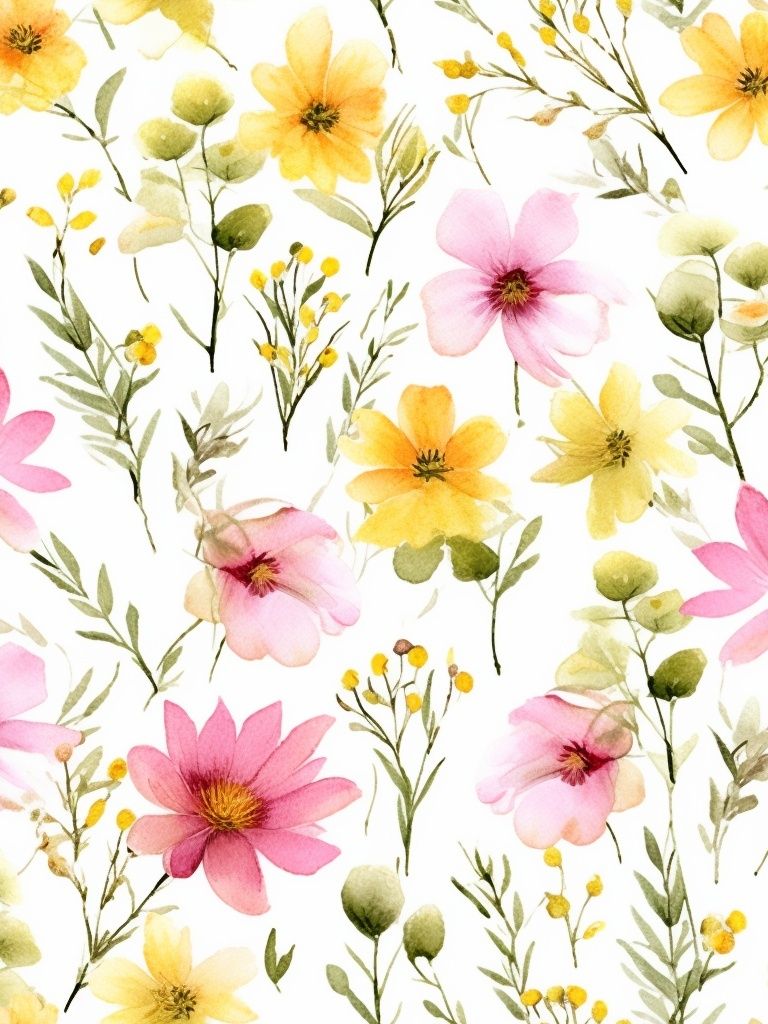 Wildflower Meadow Watercolor Print. poster detail