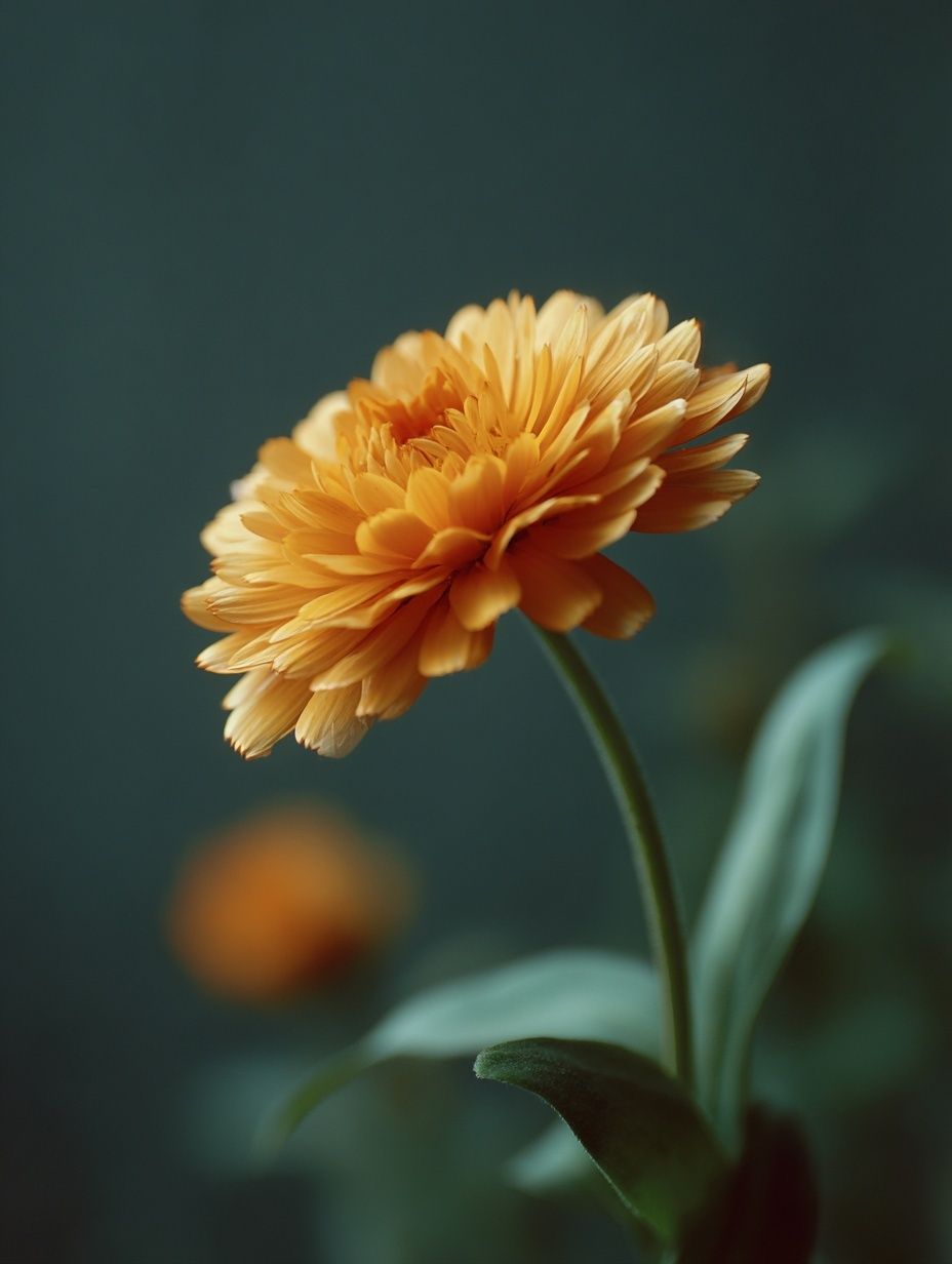Golden Marigold Bloom Botanical Print. poster — botanical art