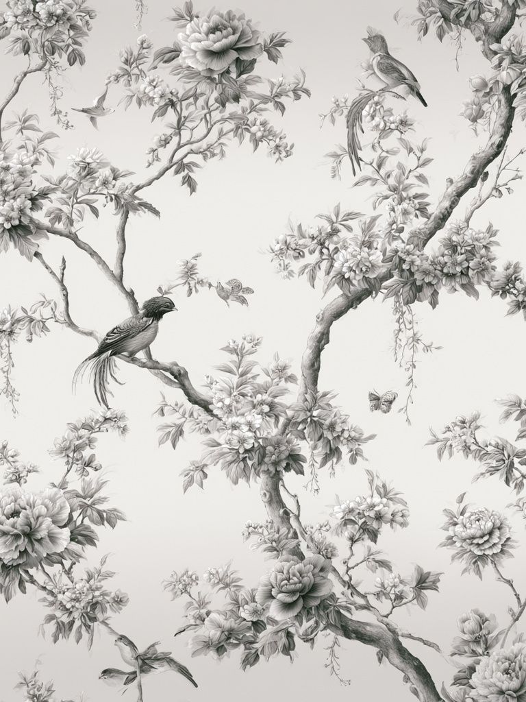 Birds and Blossoms Botanical Print. poster detail