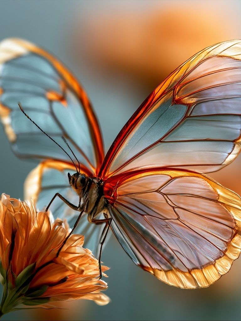 Translucent Butterfly Botanical Print. poster — botanical art