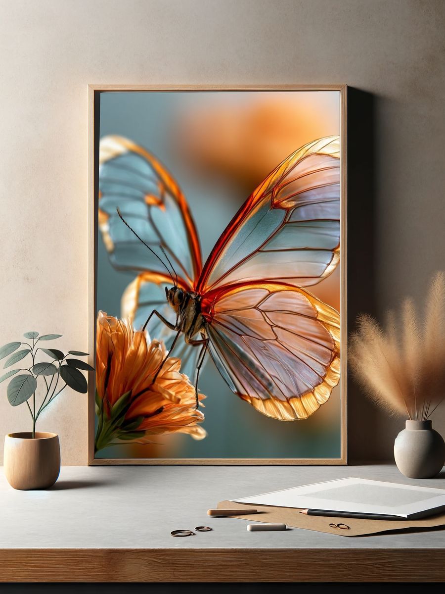 Translucent Butterfly Botanical Print. — room view 2