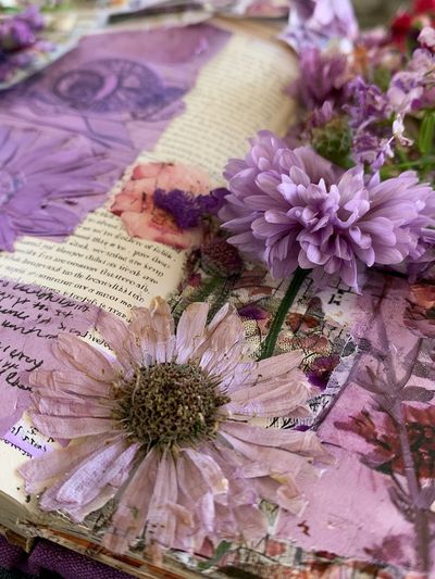 Pressed Purple Flowers Botanical Print. poster