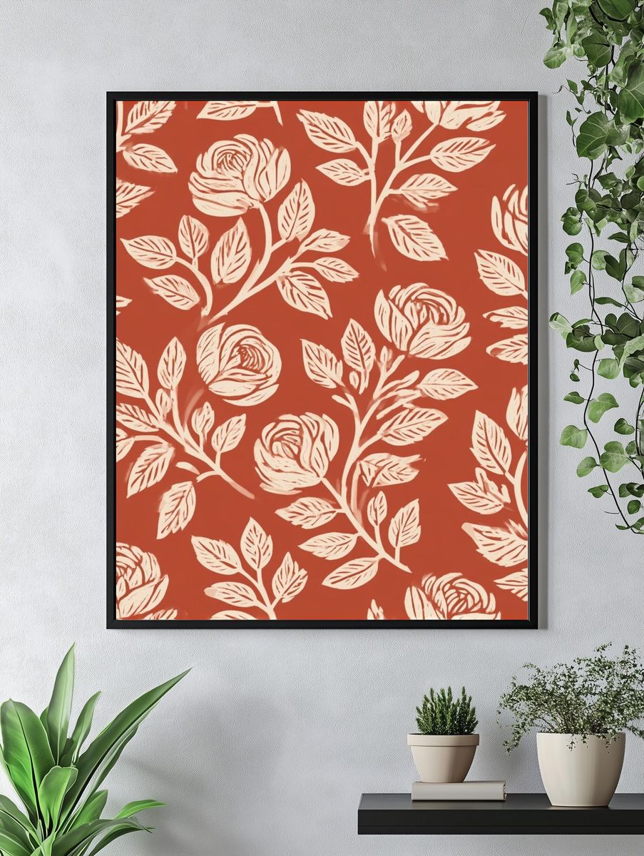Floral Vine Pattern Print. — room view 4
