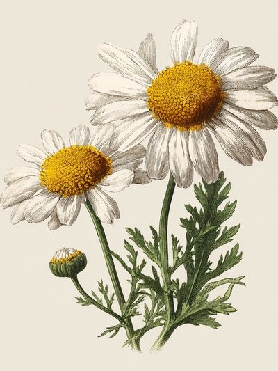 Daisy Botanical Illustration Poster. poster print