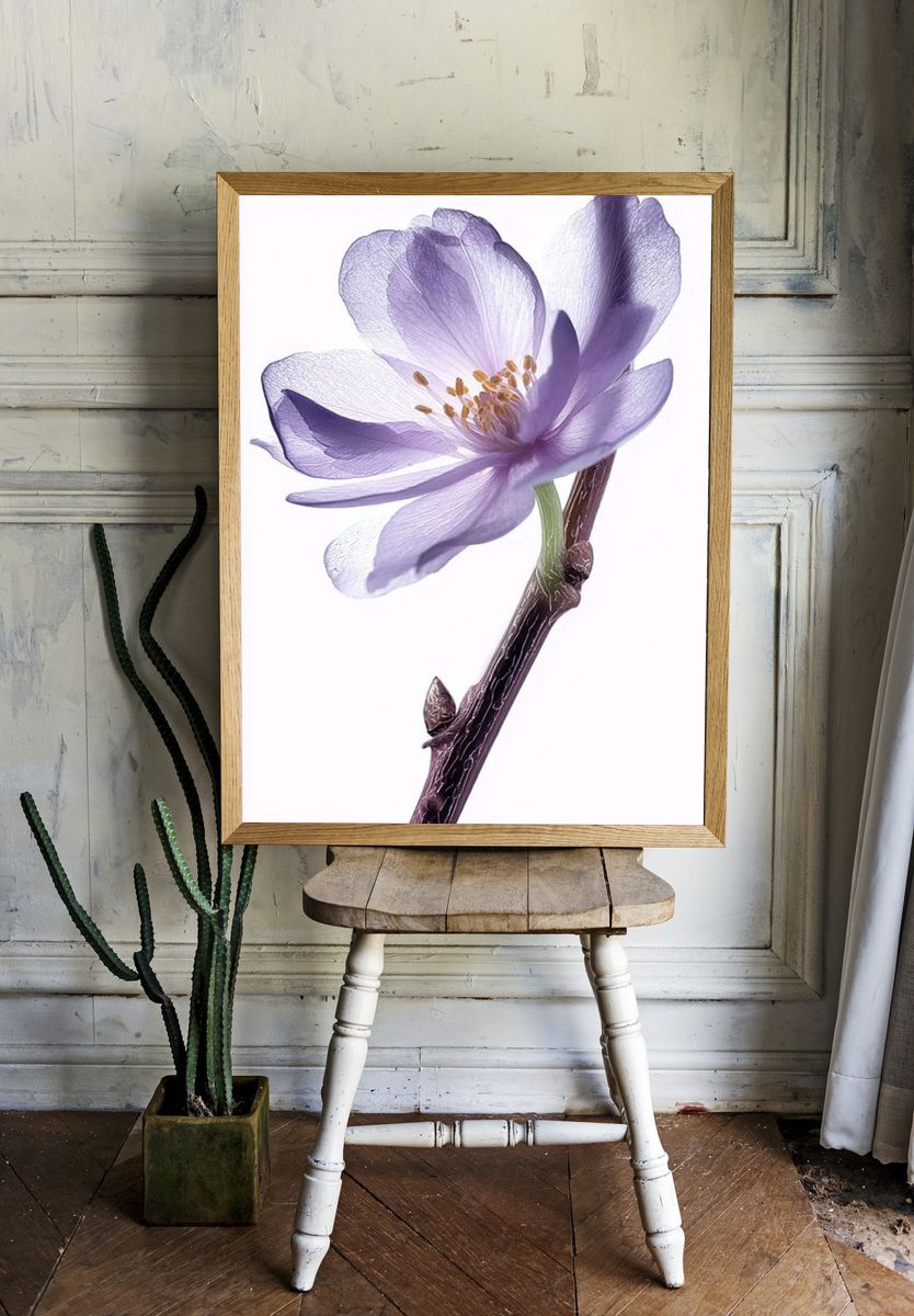 Purple Blossom Botanical Print. — room view 1