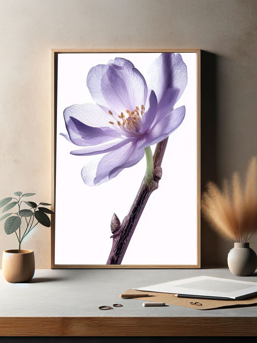 Purple Blossom Botanical Print. — room view 2