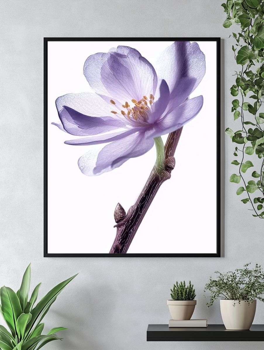 Purple Blossom Botanical Print. — room view 4