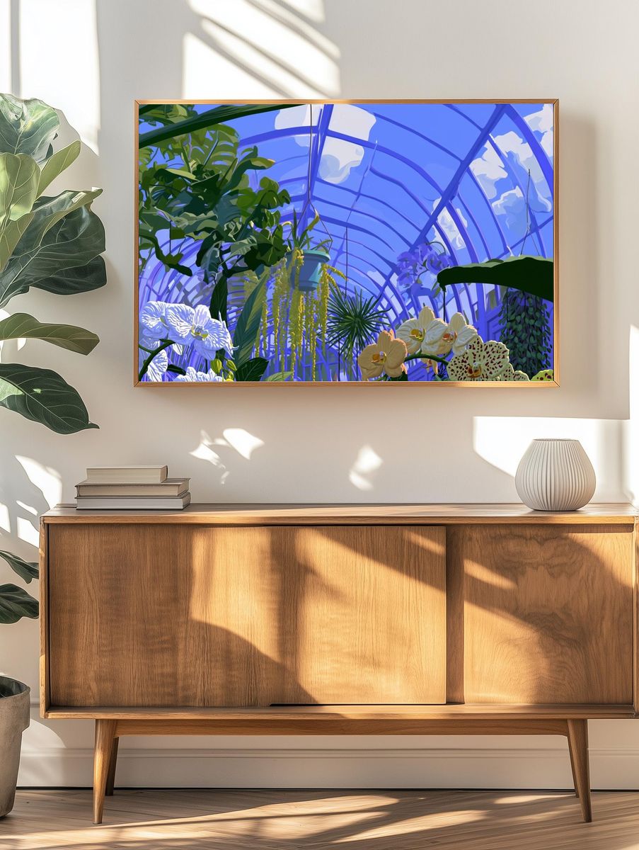 Tropical Greenhouse Illustration Poster. — room view 3