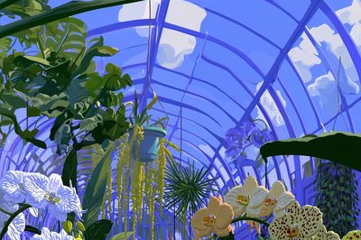Tropical Greenhouse Illustration Poster.