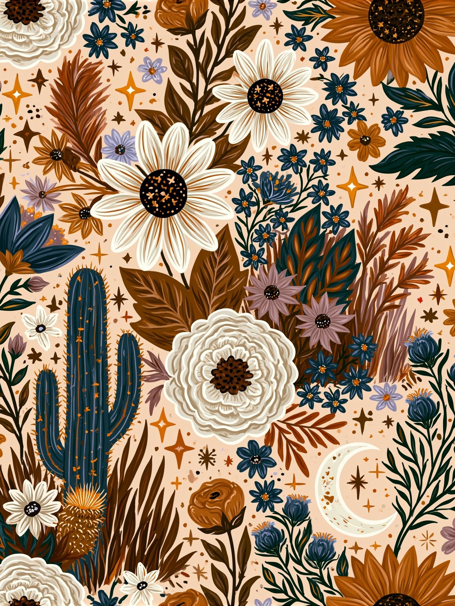 Desert Wildflower Botanical Print. poster detail