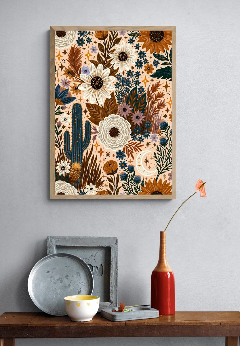 Desert Wildflower Botanical Print. — room view 3