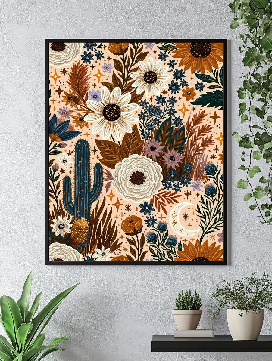 Desert Wildflower Botanical Print. — room view 4