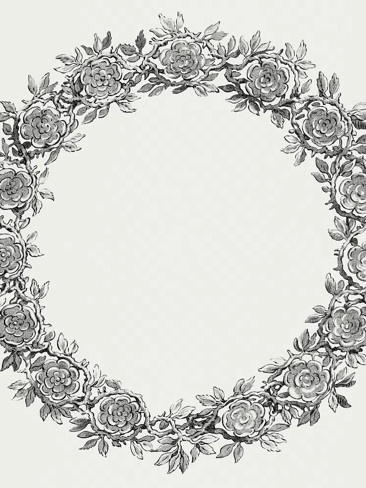 Floral Wreath Maria met Christuskind. poster detail
