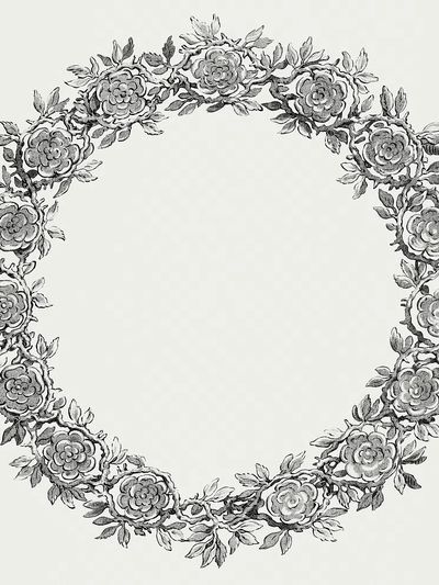 Floral Wreath Maria met Christuskind. poster print