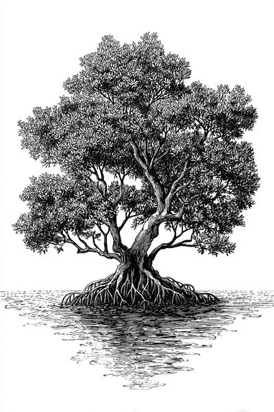 Mangrove Tree Ink Poster.