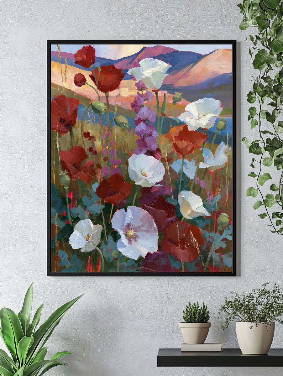 Wildflower Meadow Landscape Print. — room view 4