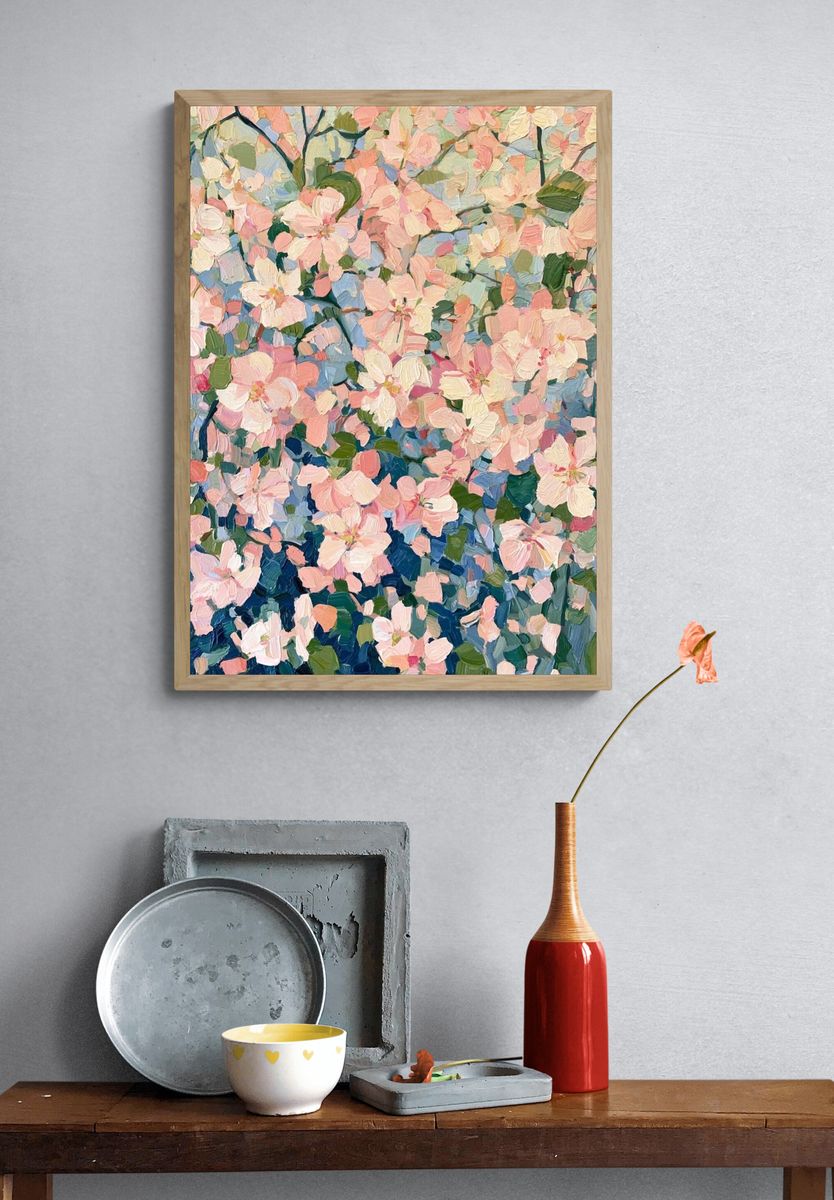 Blush Blossom Garden Fine-Art Print. — room view 3