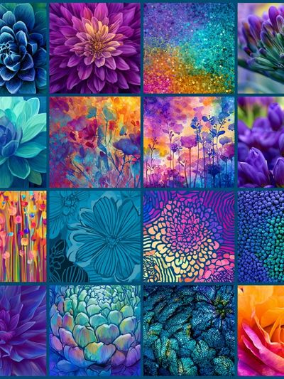 Colorful Floral Collage Poster.