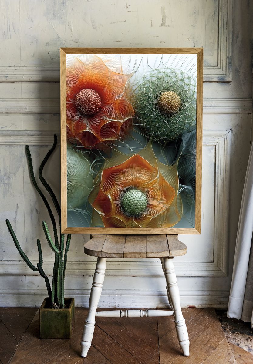 Abstract Floral Bloom Poster. — room view 1